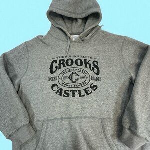 Crooks & Castles THE RULING ELITE Trouble Makers Money Cotton Grey Hoodie 2XL